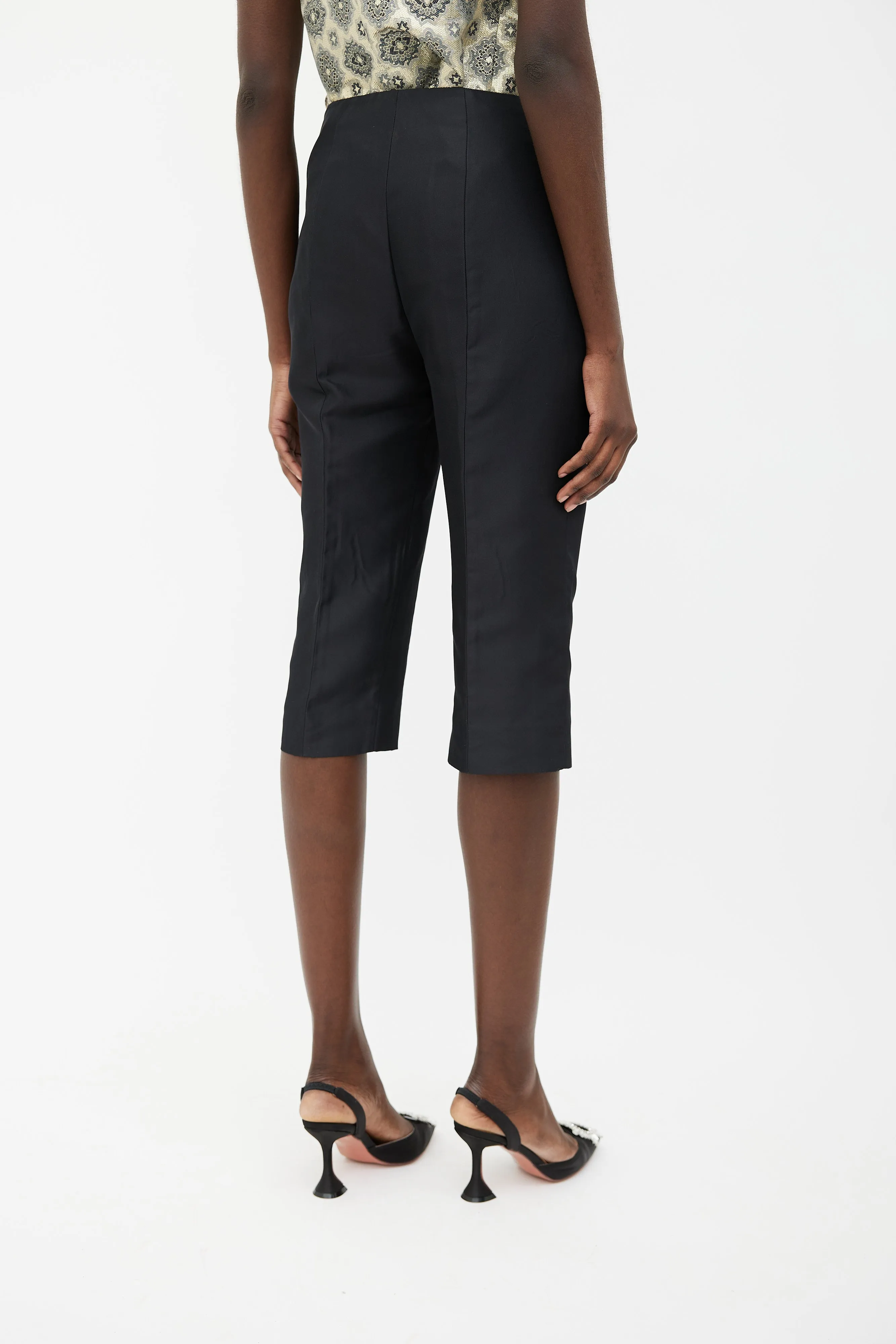 2012 Black Silk Cropped Pant