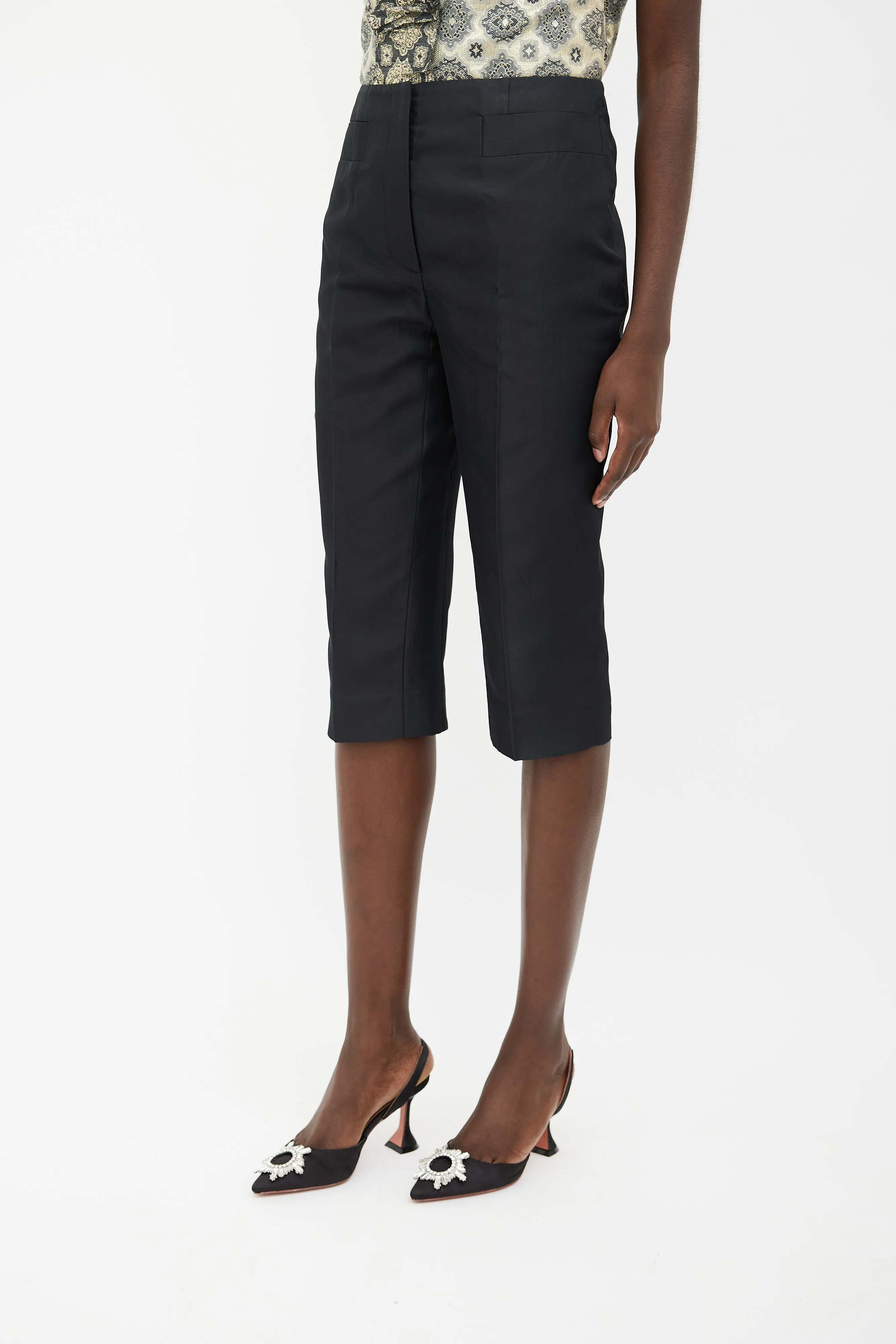 2012 Black Silk Cropped Pant