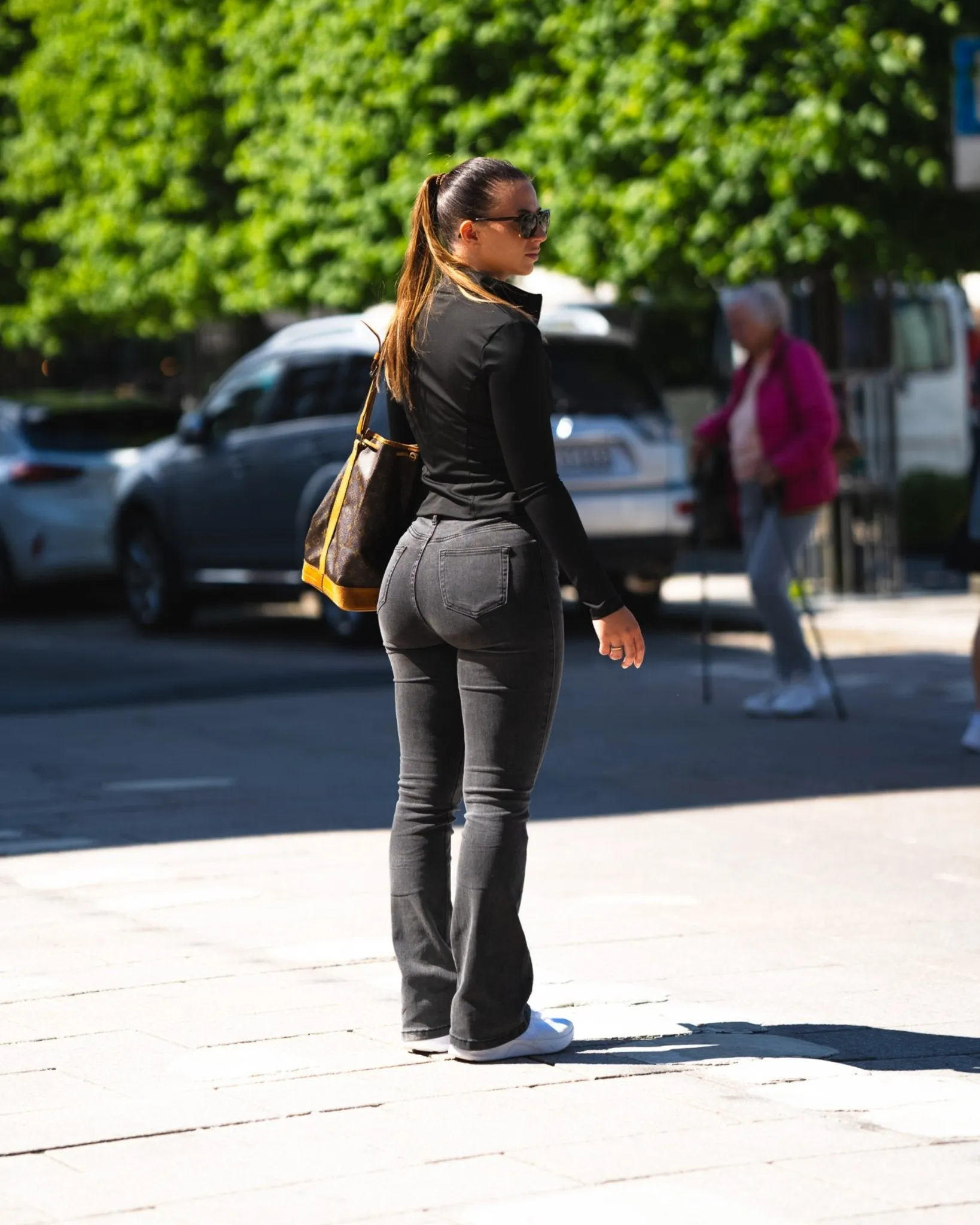 Dark Grey Flared Jeans