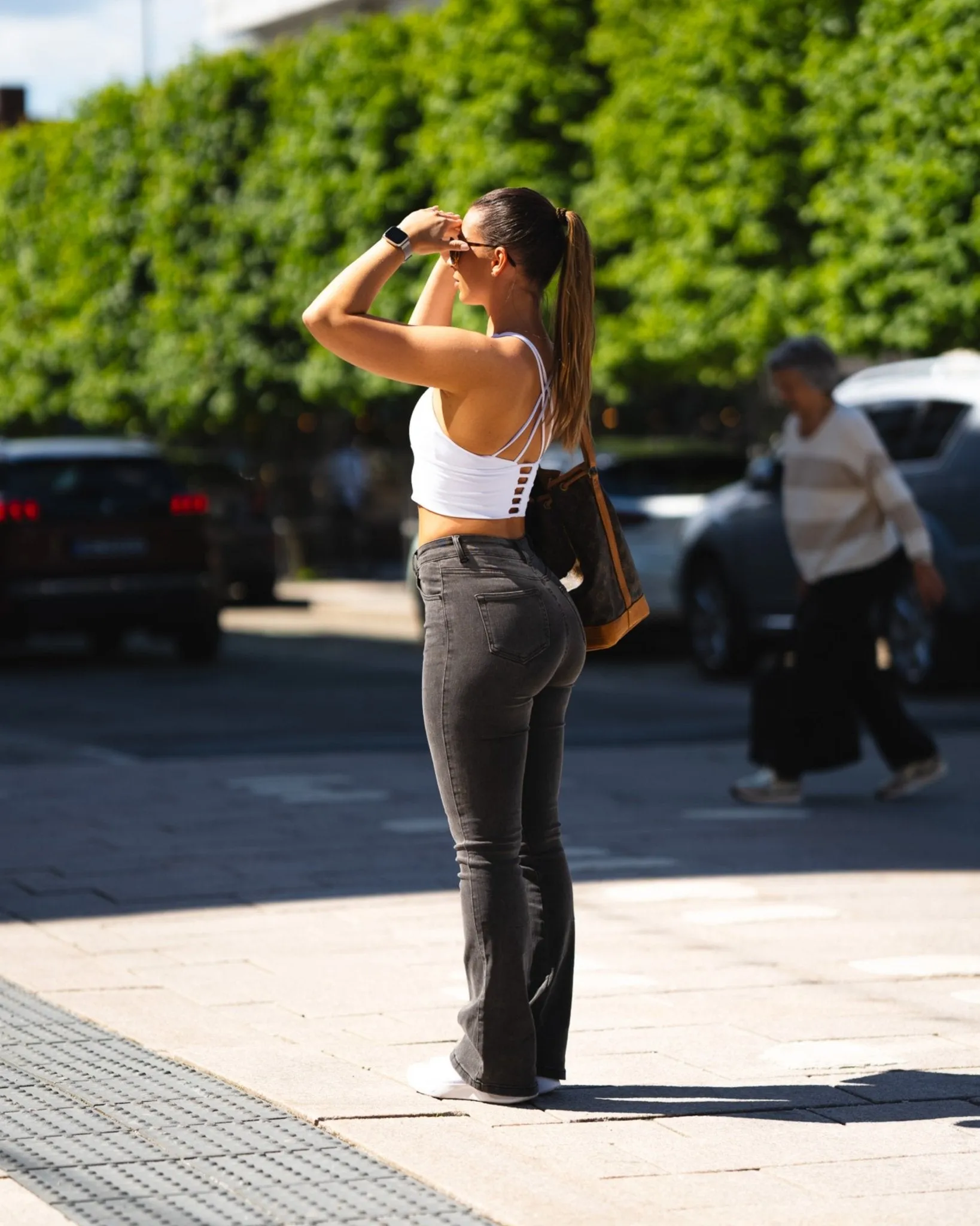 Dark Grey Flared Jeans