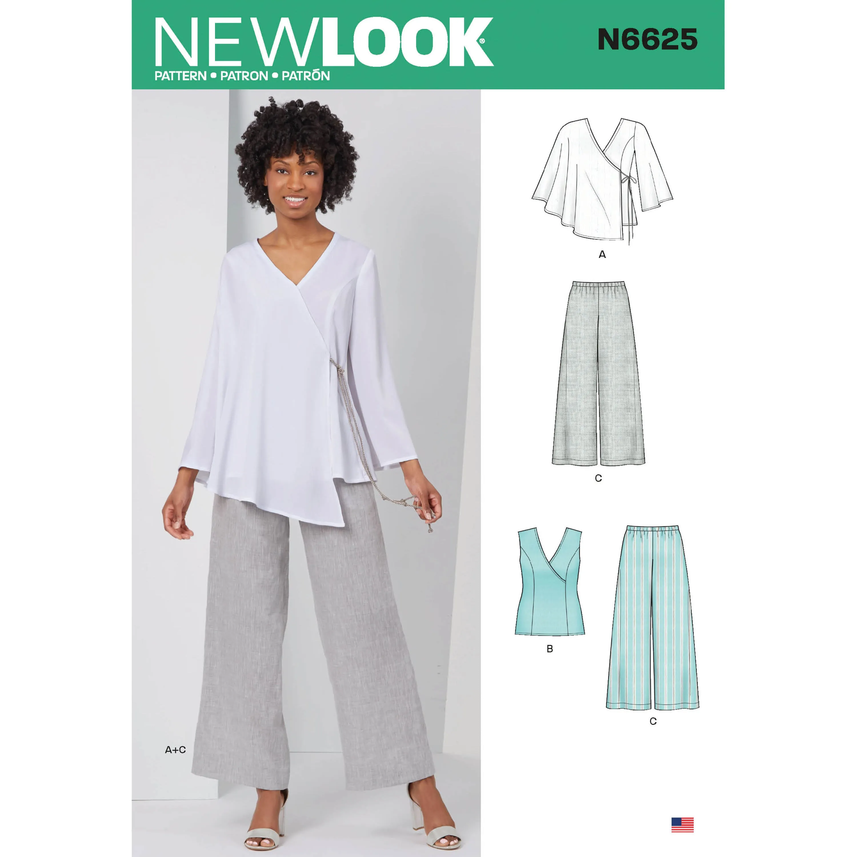New Look Sewing Pattern N6625 - Misses' Tops and Pull On Trousers