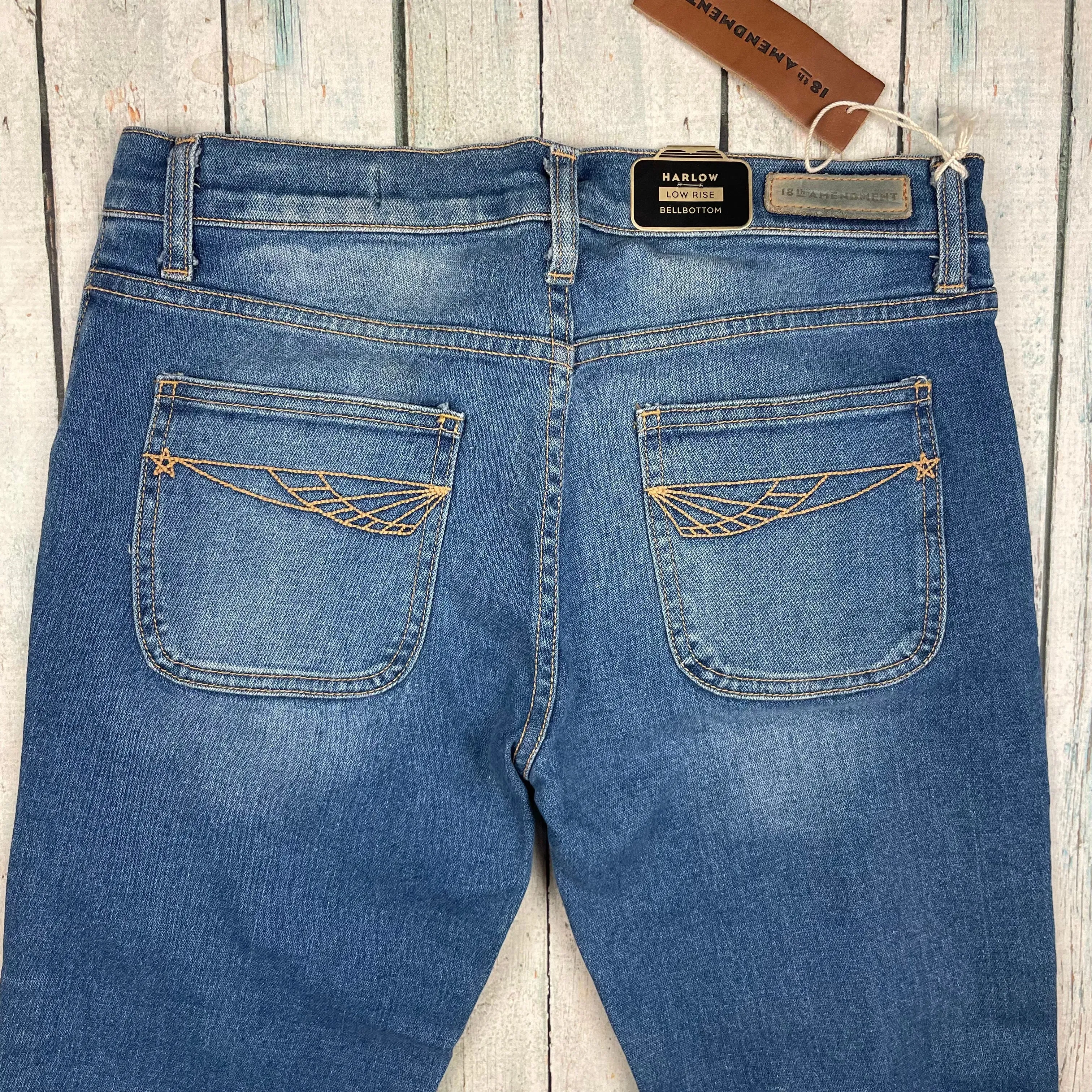 NWT- 18th Amendment 'Harlow' 70's Style Low Rise Bell Bottom Jeans- Size 29