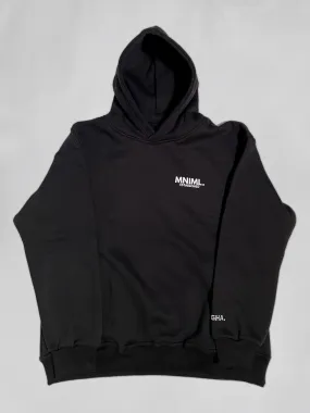 Oversized 'MNIML' Hoodie - Black