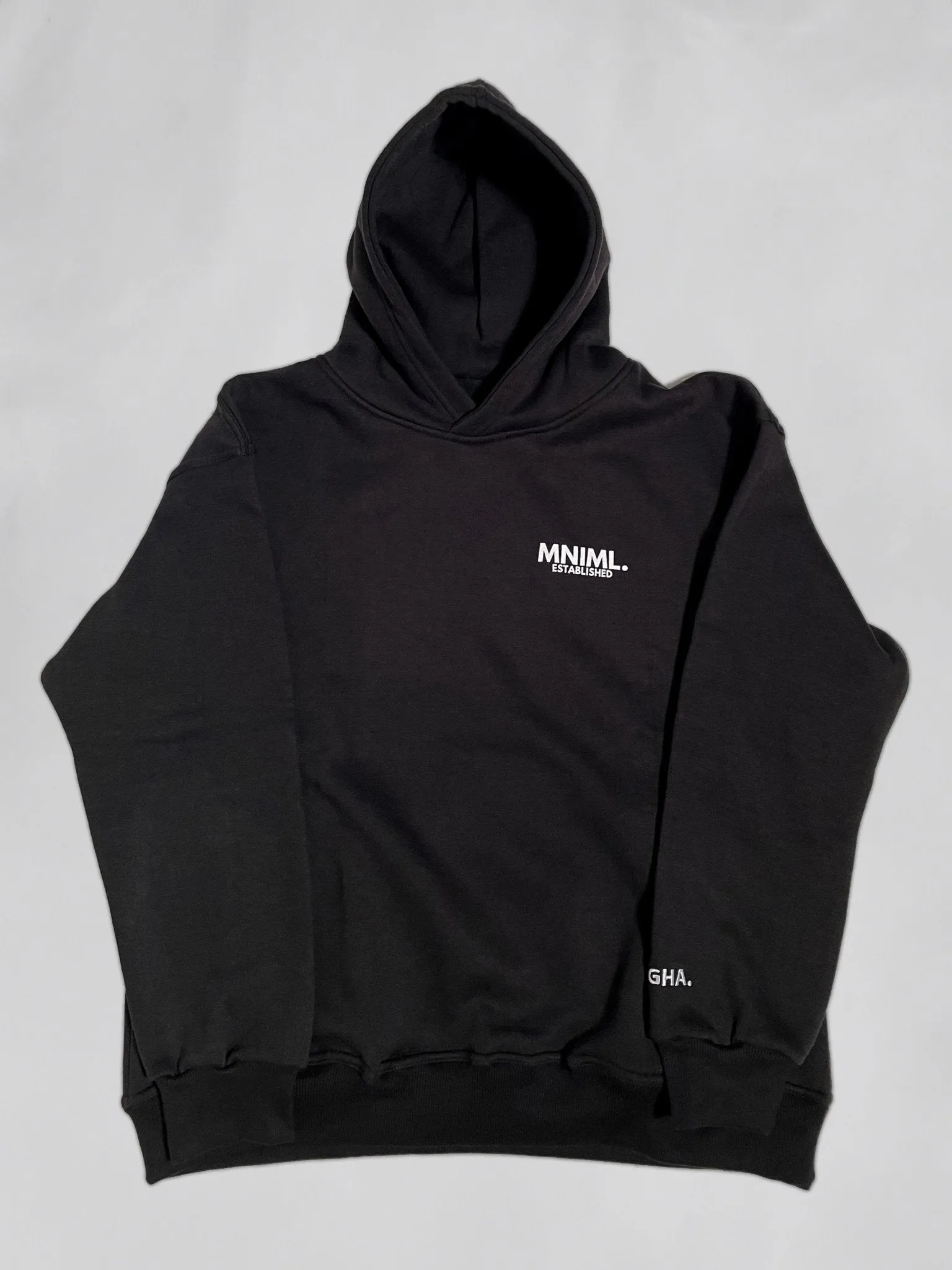Oversized 'MNIML' Hoodie - Black