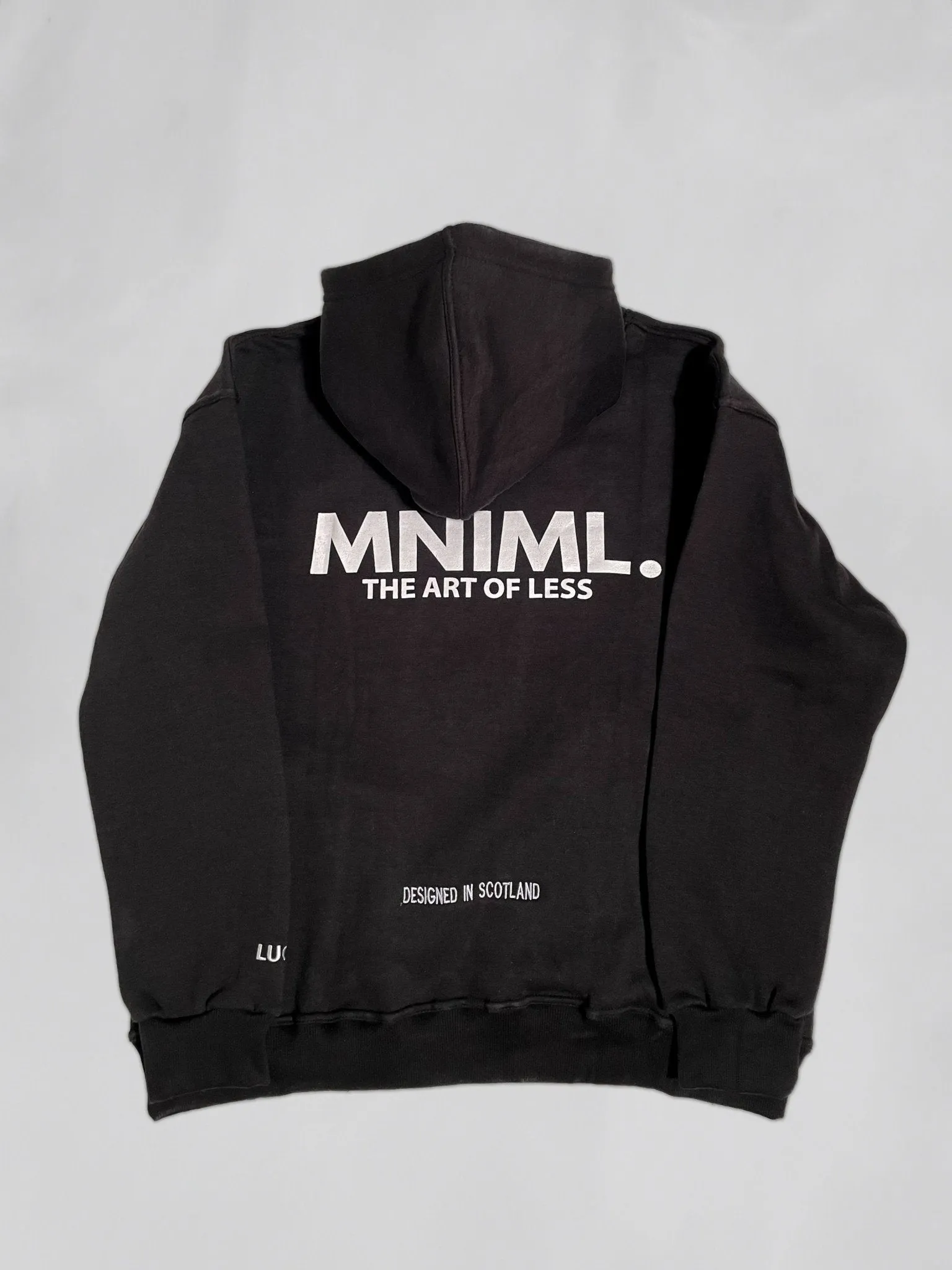 Oversized 'MNIML' Hoodie - Black