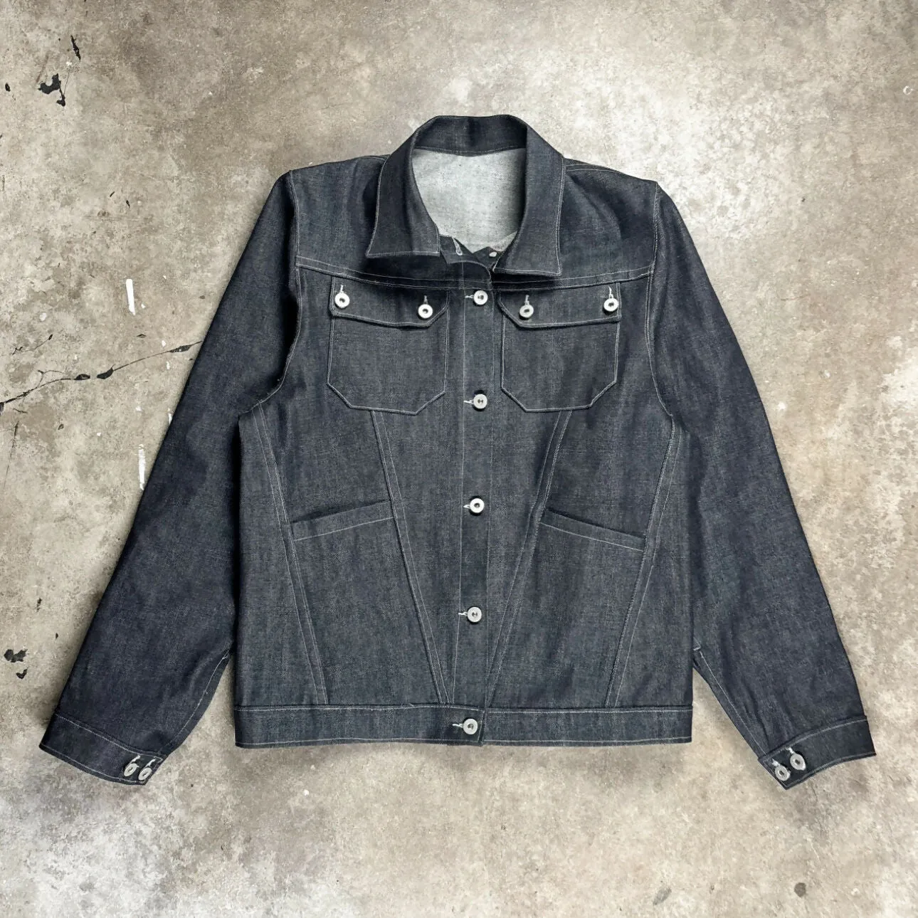 panels denim trucker jacket