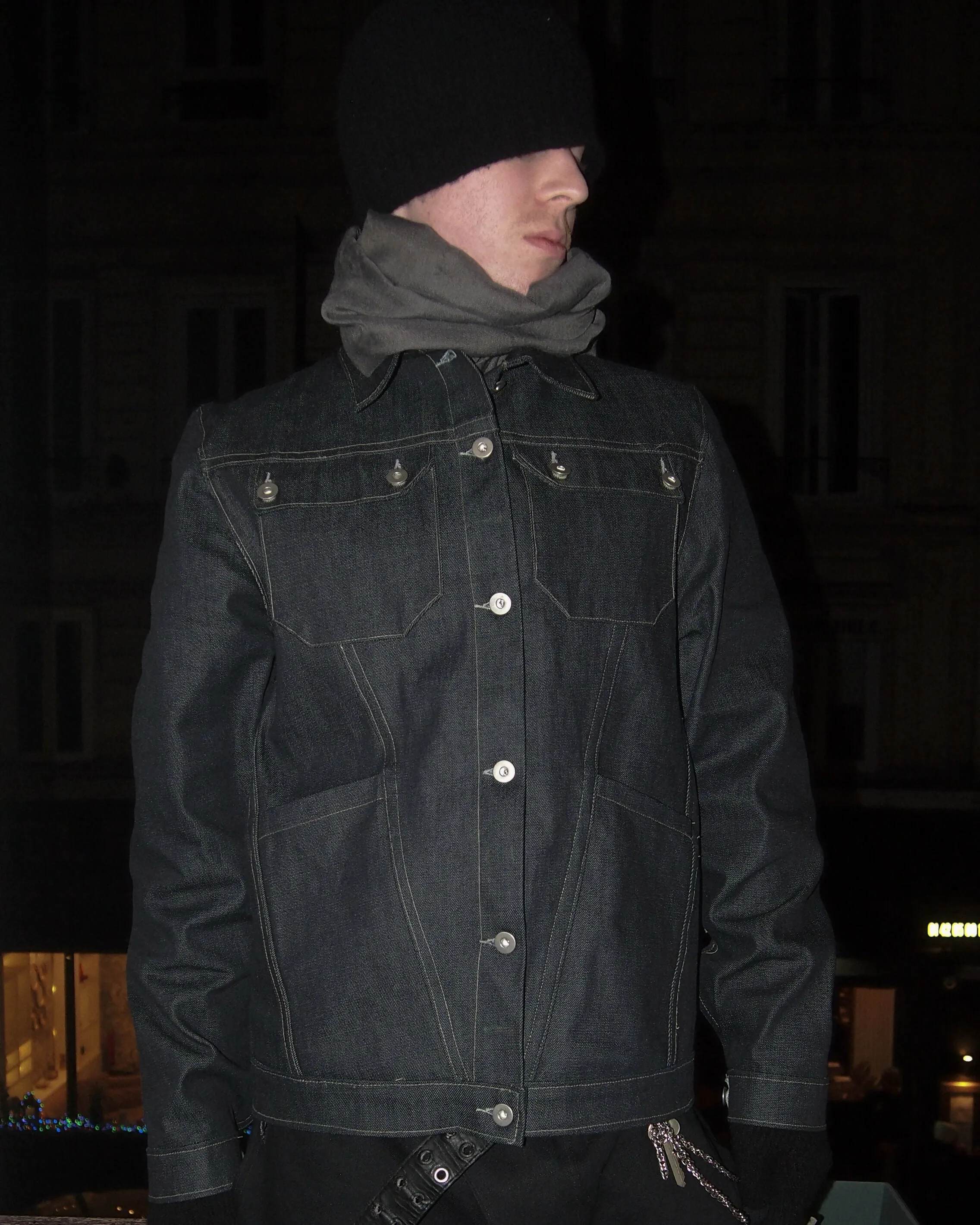 panels denim trucker jacket