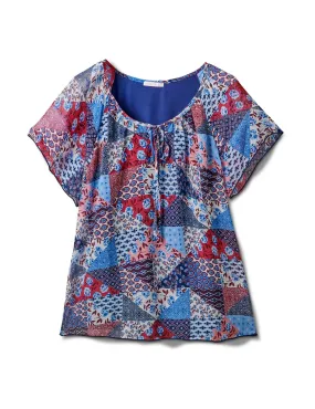 Patchwork Peasant Woven Blouse