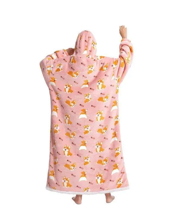 Shoodie™ Corgi Hond Extra Lang | Heb het nooit meer koud met deze warme fleece hoodie deken!!