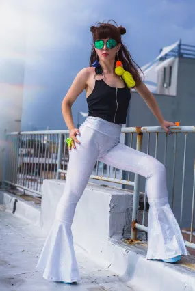 Silver Sparkle Bell Bottoms