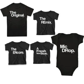 The Original The Remix The Encore® Family Matching Shirts - Black